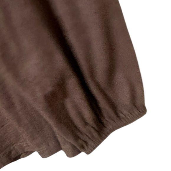 LUCKY BRAND brown 100% cotton loose fit boho tiered top size Medium - Picture 3 of 8